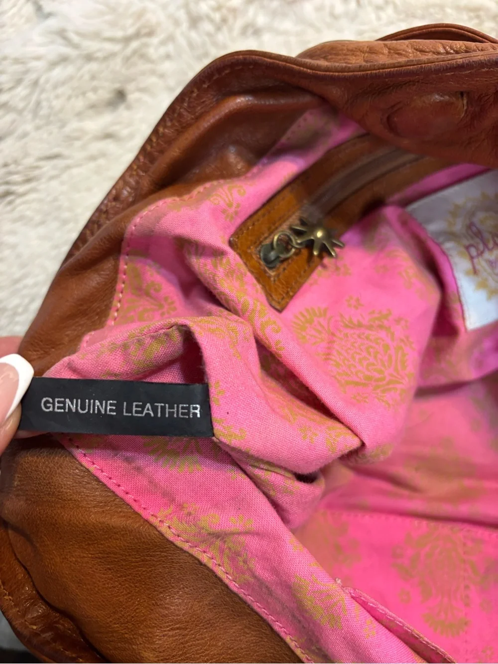 Plenty by Tracy Reese Brown Leather Hobo Bag Boho Y2K Cargo Multi Pocket